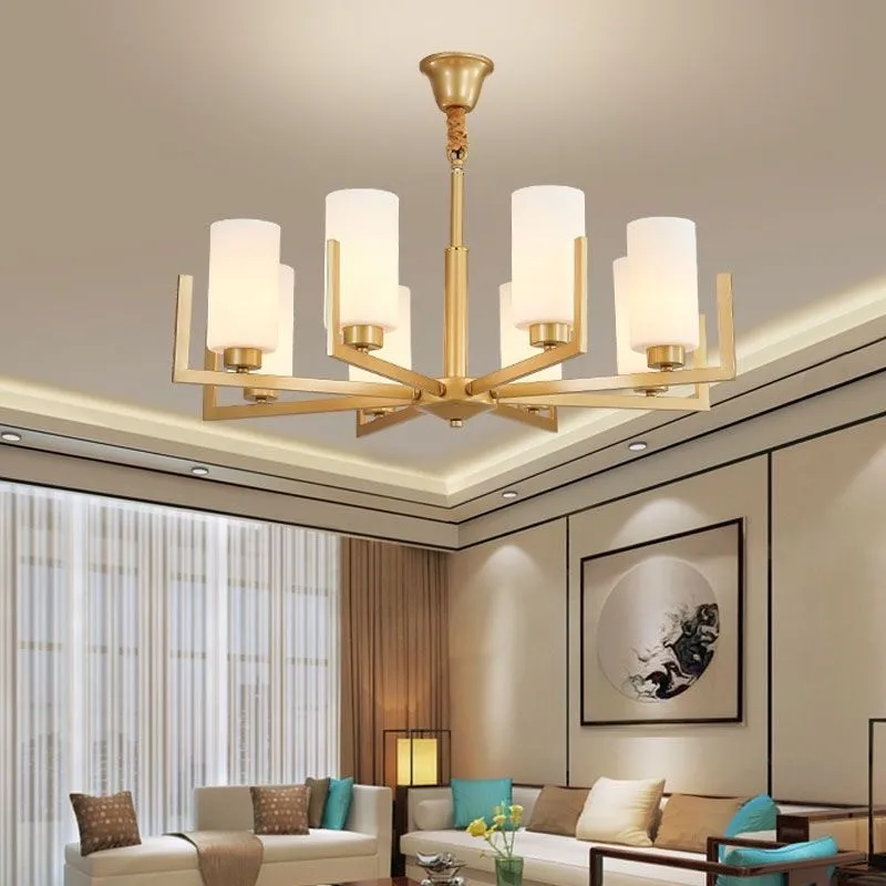 

2023 New Hall Main Lamp Chandelier Living Room Light Modern Simple Atmosphere Household Iron Wrought Dining Room Light