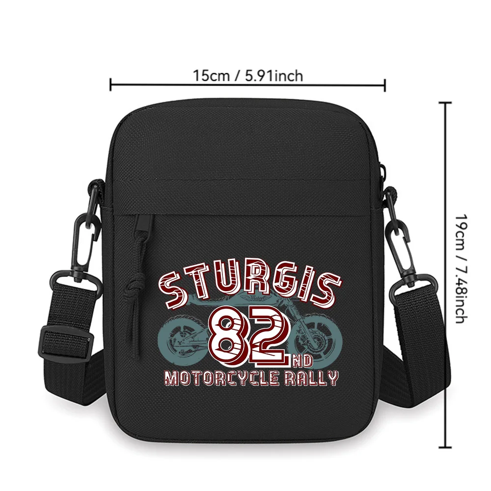 Фото Sturgis Мотоцикл Ралли Графический дизайн Мужская сумка через плечо на одно плечо Женская мультяшная аниме-фильм с принтом Дизайн унисекс №3