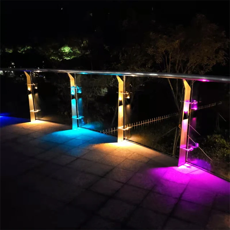 

Solar Wall Lights UP and Down Illuminate Outdoor Sensor Lamp Colorful Discoloration Garden Light Waterproof Solar Stair Lights