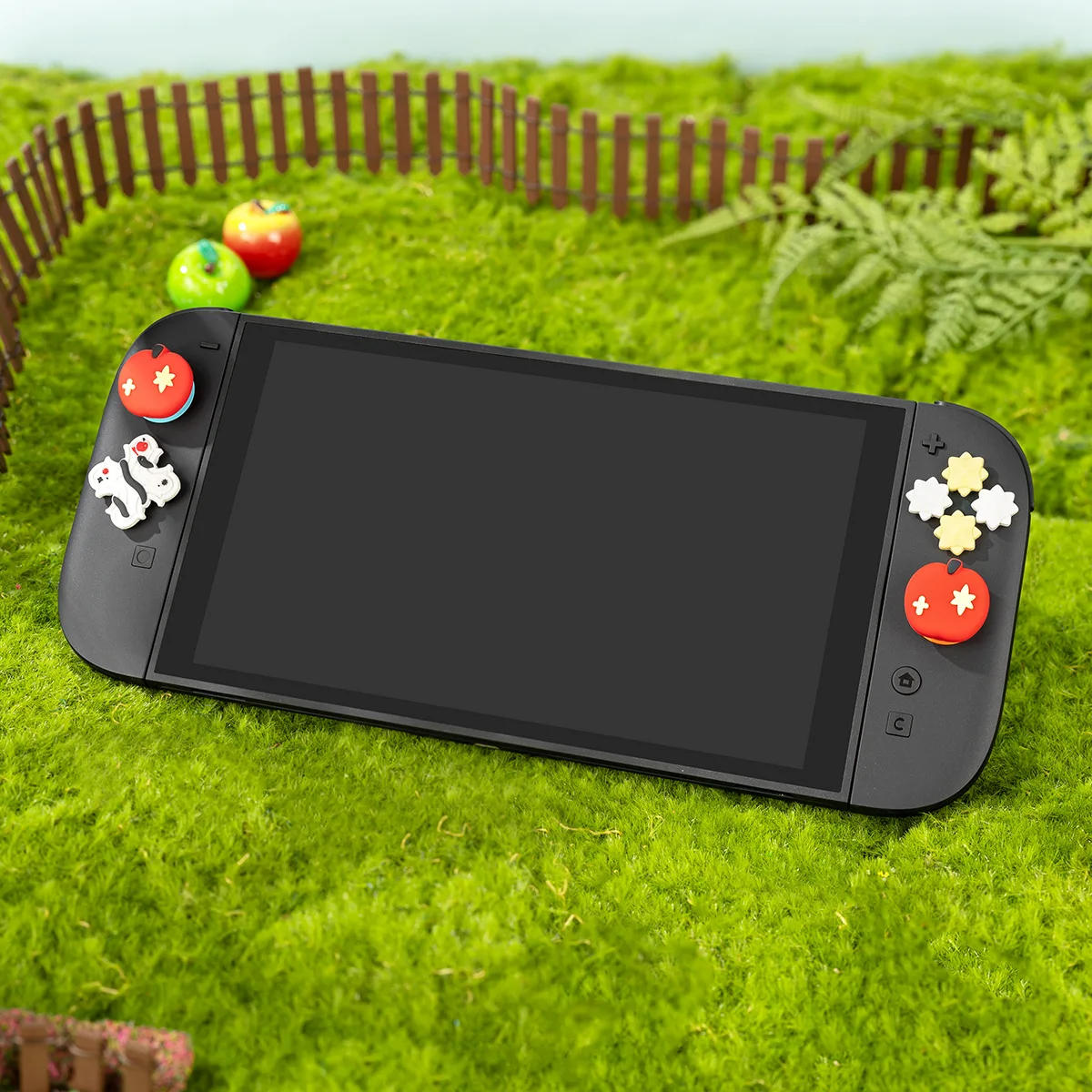 Фото Силиконовые накладки на джойстики и кнопки, совместимые с Switch 2 – противоскользящие колпачки для джойстиков Joy-Con, тематика «Райский сад Эдем» №5