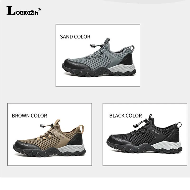 Non Slip Waterproof Mens Hiking Shoes Outdoor Breathable Comfortable Trekking Sneakers Wear-resistant Mountain Climbing Shoes
