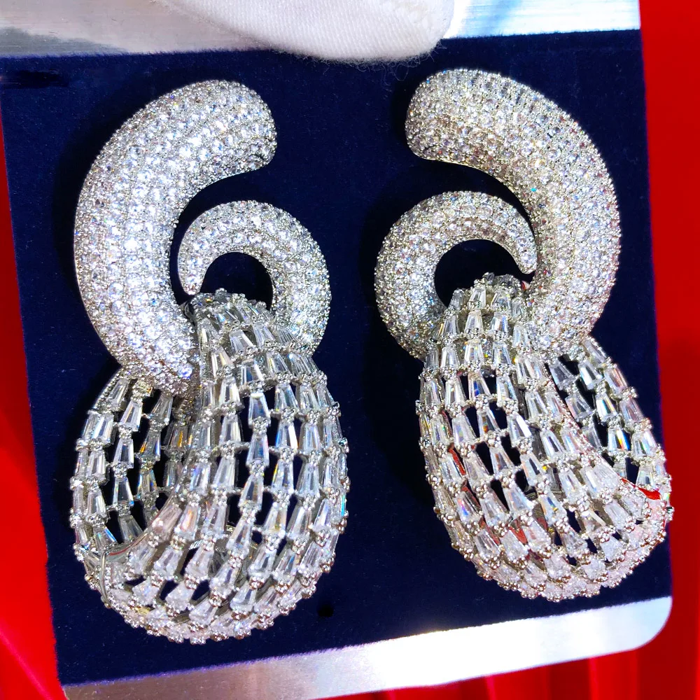 Missvikki Роскошные модные полые большие серьги-подвески для женщин свадебные нежные