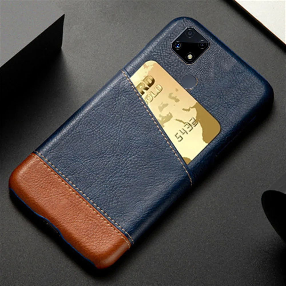 

RealmeC25s For Realme C25s Case Card Slot Holder Mixed Splice PU Leather Cover for Realme C25s RMX3195 C 25S C25 S Realme C25s