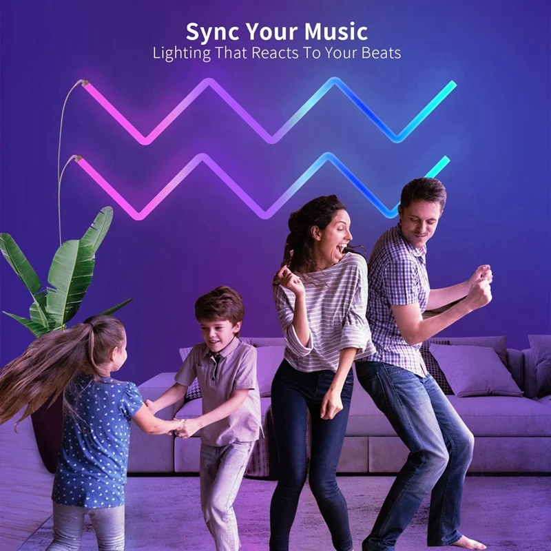 Фото Светодиодная лента Tuya WIFI RGB IC Glide для настенного освещения, синхронизация с музыкой, управление через приложение, голосовое управление, вилка EU - VVNB №3