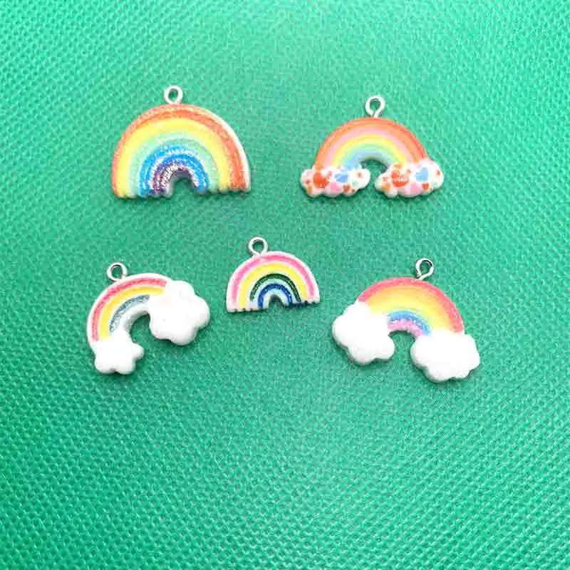 10 шт. Мультяшные милые радужные подвески для подвесок DIY серьги ожерелье