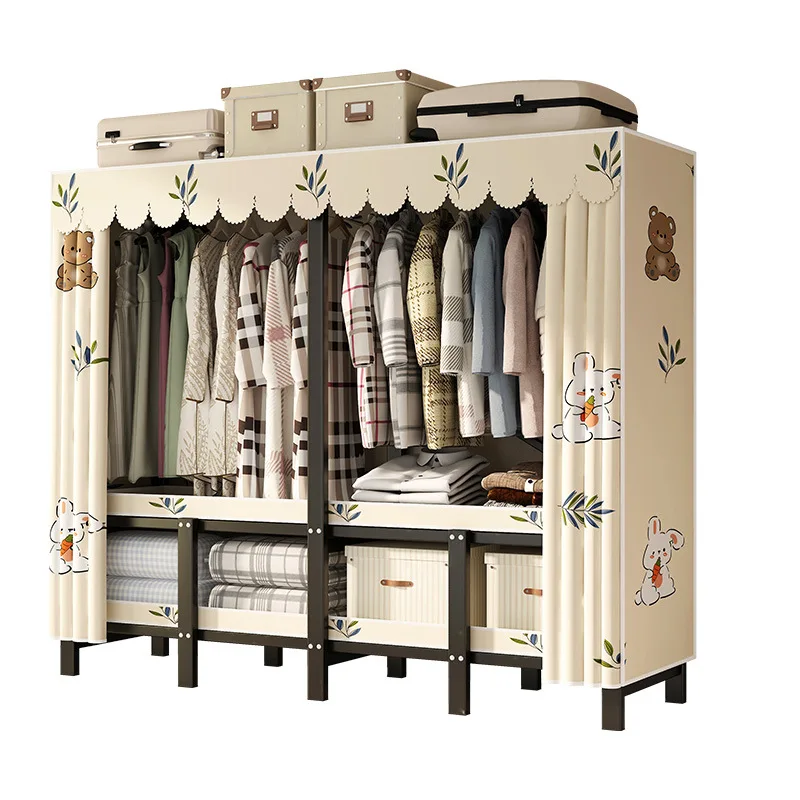 

Aoliviya Sh New Installation-Free Folding Wardrobe Dormitory Home Fully Enclosed Bedroom Solid Cloth Wardrobe Modern Simple and