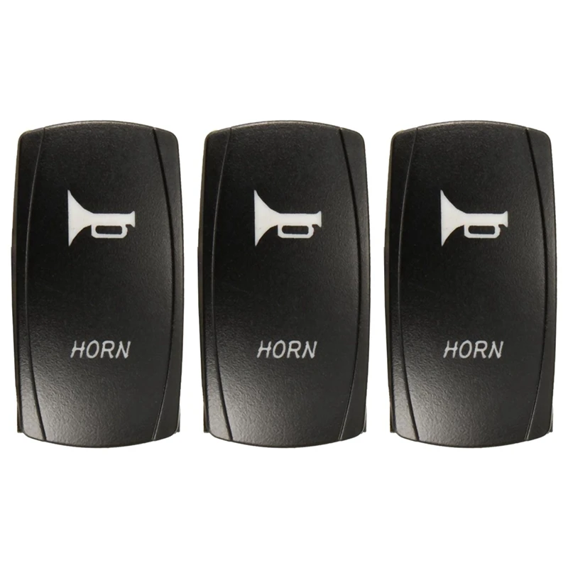 

3X Momentary Car Boat Marine LED Light Horn Bell Laser-Rocker Switch 12V 24V Blue