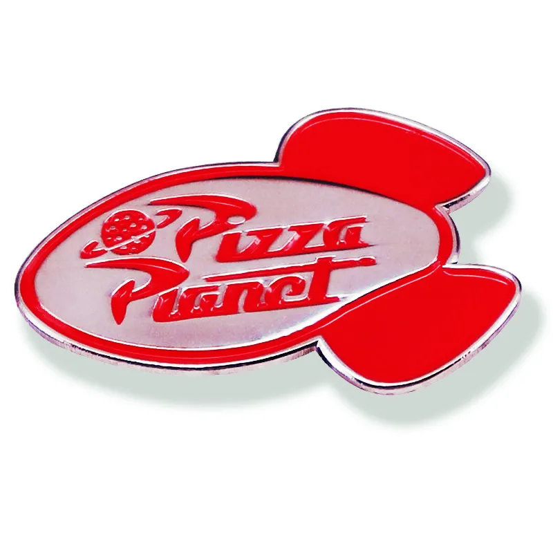 

Pizza Planet Brooch Fantasy Red Rocket Ship Enamel Pin Brooches Metal Badges Lapel Pins Denim Jacket Jewelry Accessories Gifts