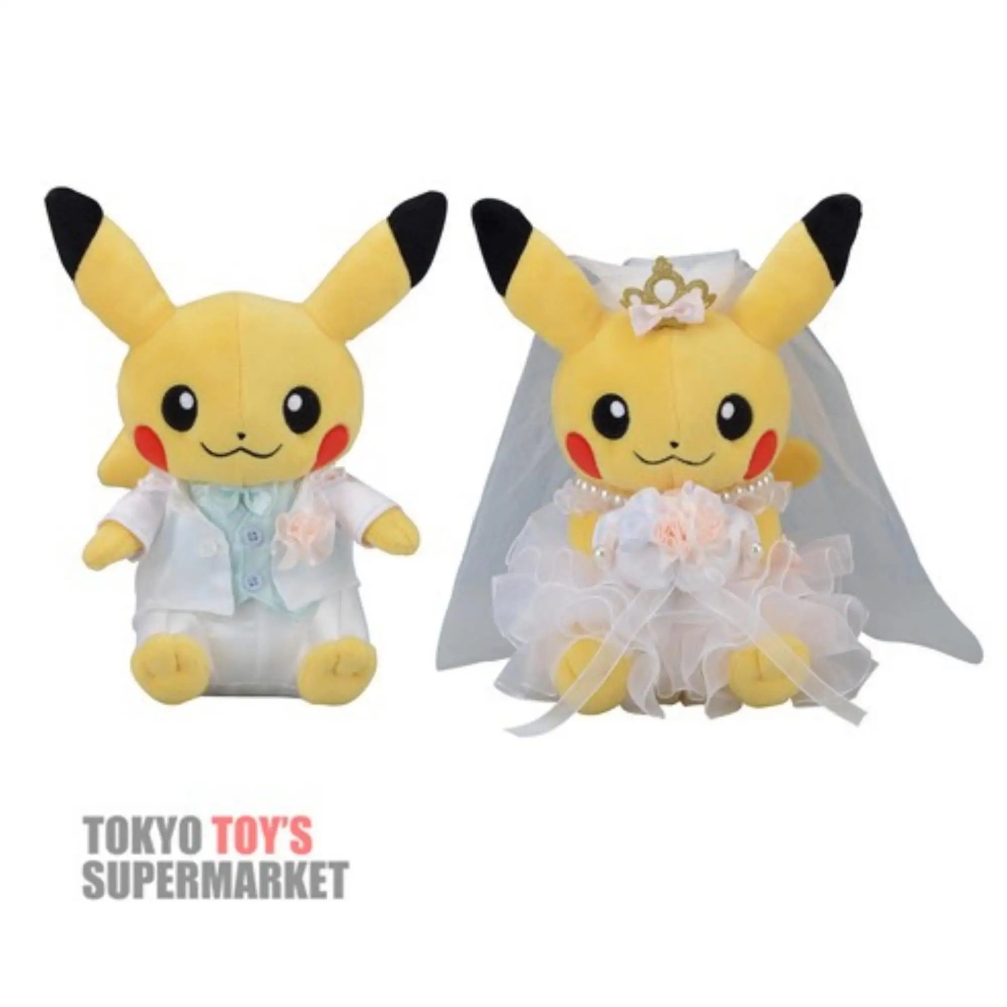 

Japan Genuine Elf Pokemon Wedding Pikachu Couple Pokemon Plush Doll Gift Box Birthday Gift Valentine's Day