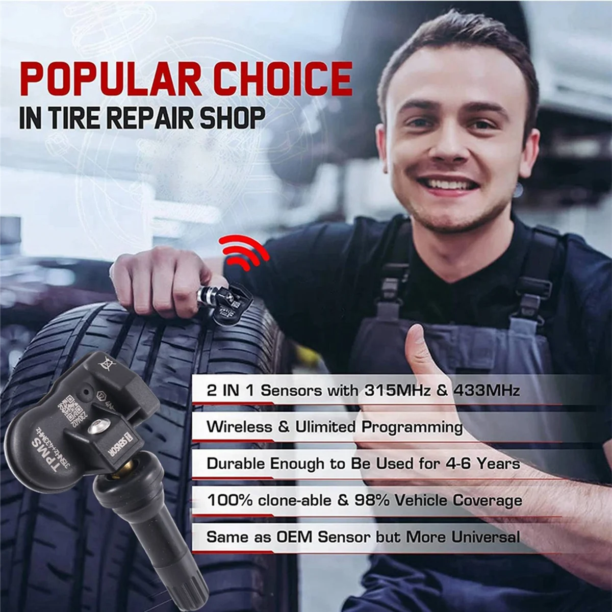 Программируемый датчик MX 315 МГц + 433 2 в 1 давления шинах система контроля