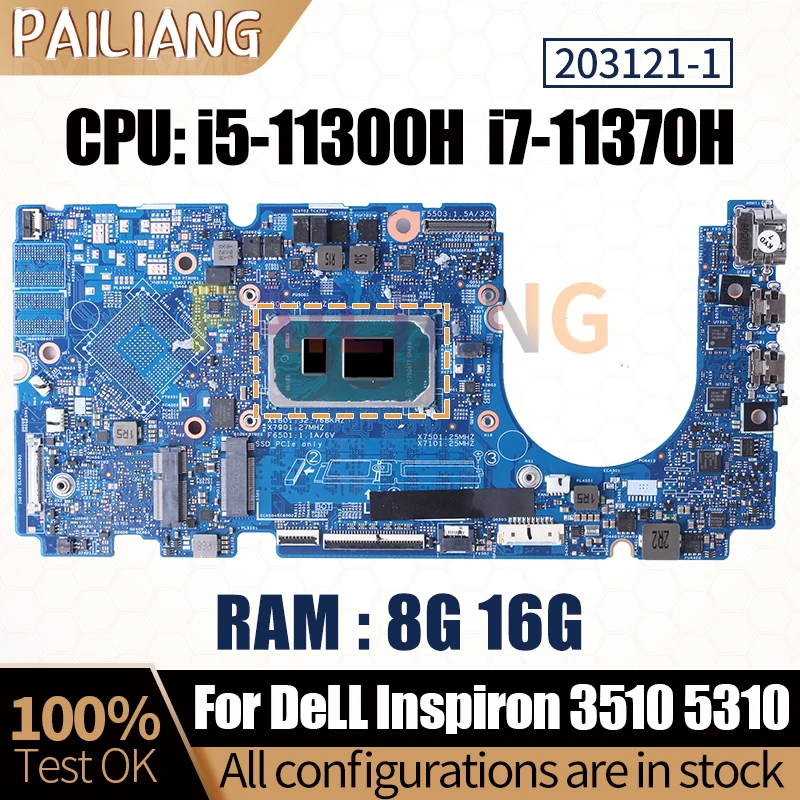 Для ноутбука Dell Inspiron 3510 5310 Φ 203121-1 0HMVCY 0MJKYW материнская плата для ноутбука 8/16G материнская плата полностью протестирована