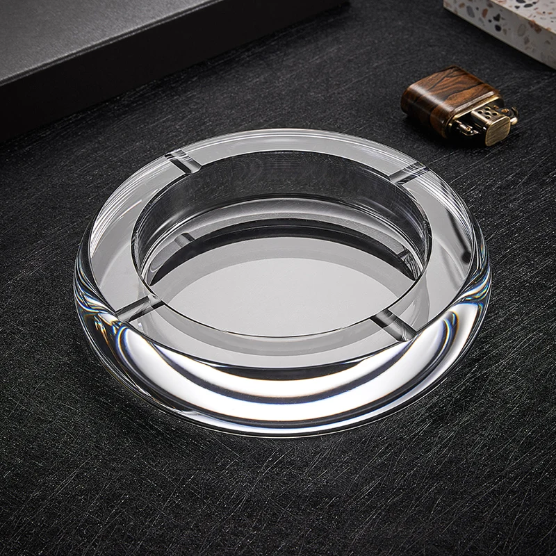 Round Crystal Ashtray Home Party Bar Decoration Ash Holder For Gift Cigarette Smoking Accessory Home Ashtray Boyfriend Gift