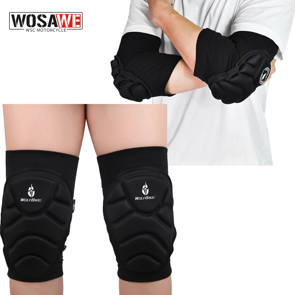 

WOSAWE Soft Protection Motorcycle Knee Pads Adult's Roller Hockey Ski Snowboard Volleyball Dancing Elbow Brace Protective Gear