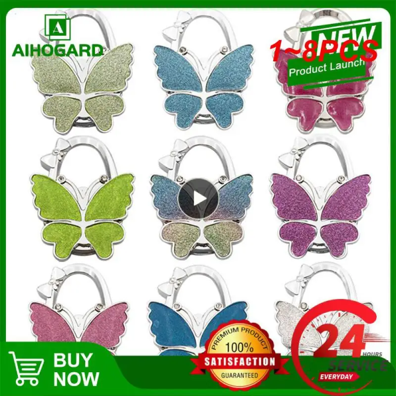 

1~8PCS Simple Comfortable Wear Resistance Butterfly Delicate Small Portable Decorations Hook Beautiful Durable Frosted Folding