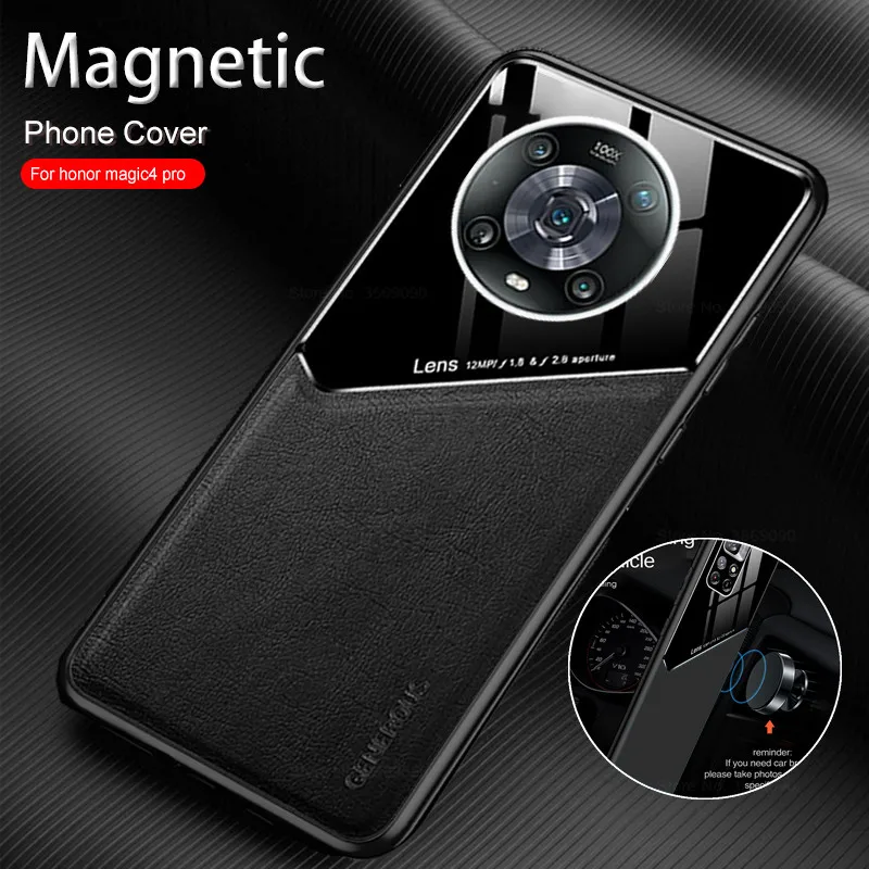 

Магнитный автомобильный чехол Magic4pro для телефона, кожаная текстура, чехол для телефона Honor Magic4 Pro GT H2 Lite 4Pro, противоударный чехол для телефона