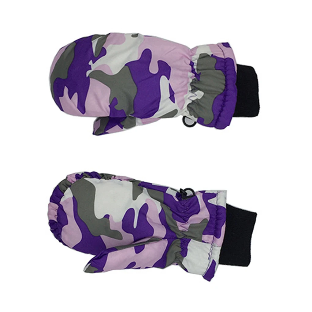 

Camouflage Children Thick Skiing Gloves Winter Kids Riding Waterproof Warm Keeping Full Hand Gloves