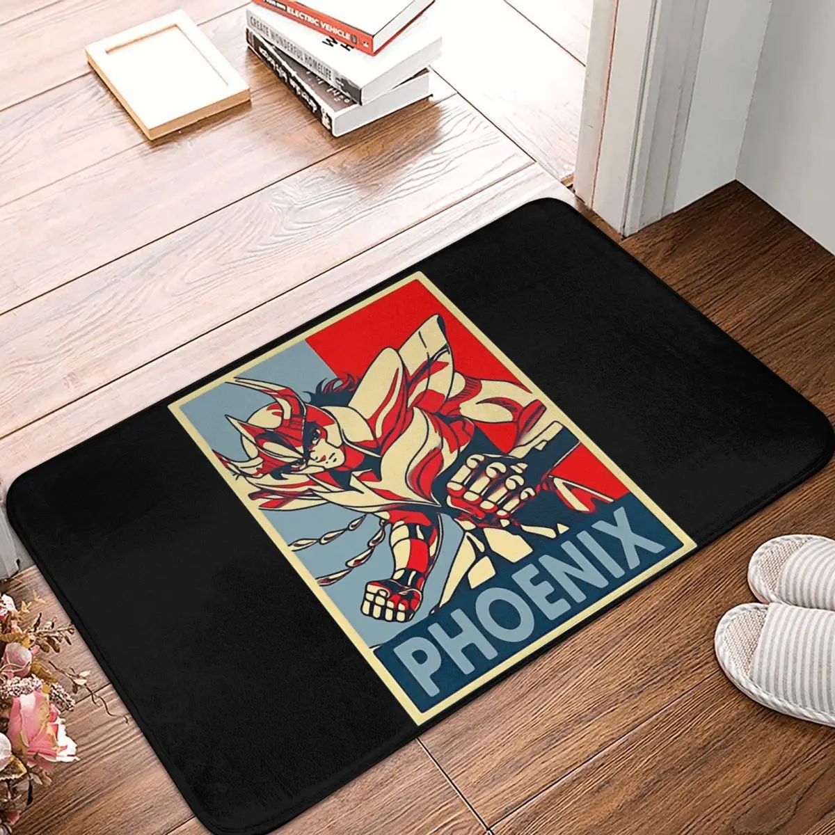 

Saint Seiya Knights of the Zodiac Cosmo Athena Anime Doormat Kitchen Mat Phoenix Art Hallway Carpet Entrance Door Rug Home Decor