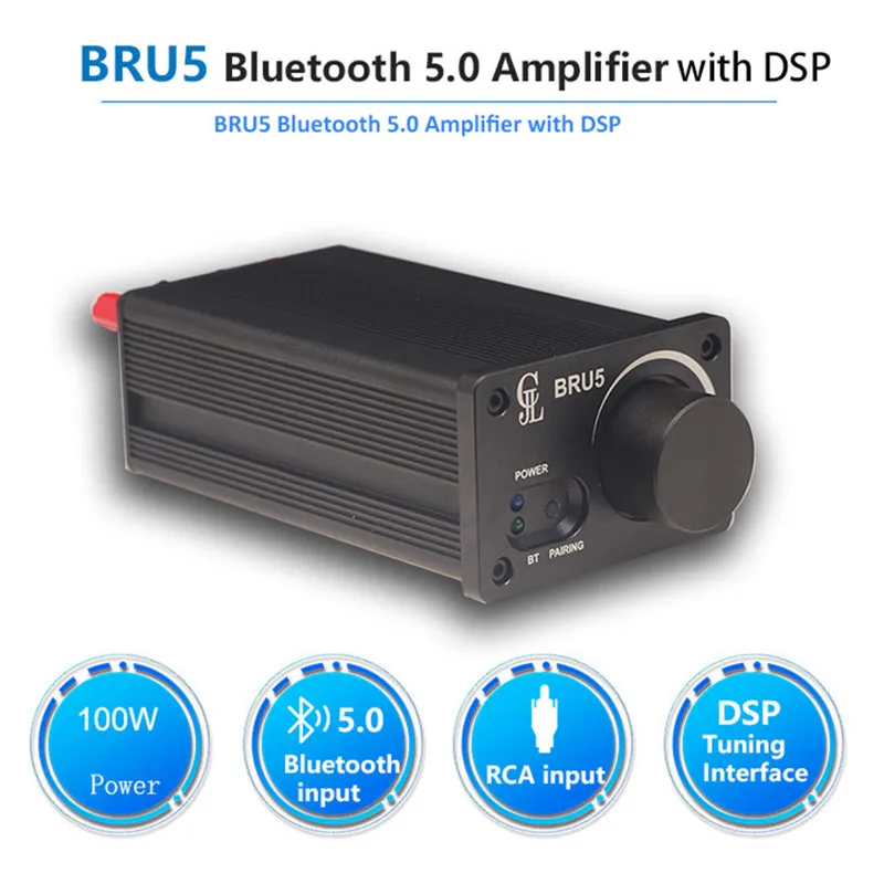 TPA3244 2*100 Вт Bluetooth усилитель BT5.0 модуль 2,0 стерео высокой мощности BRU5 DSP ПК UI управление