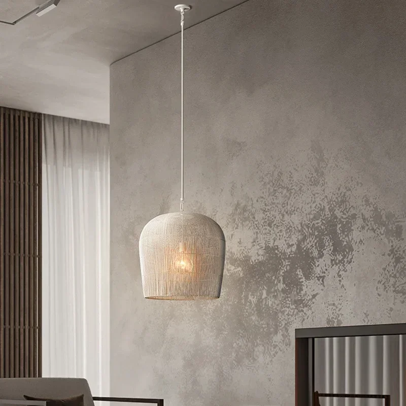 Японские светодиодные подвесные светильники Wabi Sabi из ротанга ручной работы