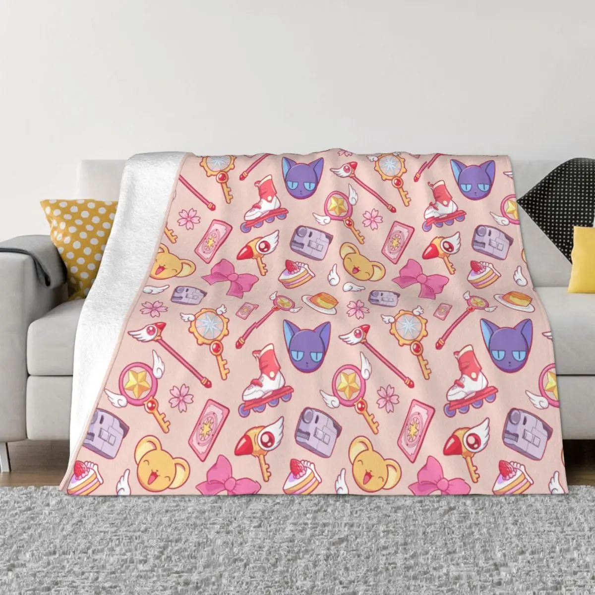 

Sakura Cardcaptor Blankets Summer Autumn Winter Anime Cute Keroberos Japan Manga Thin Throw Blankets for Sofa Bedding Throws