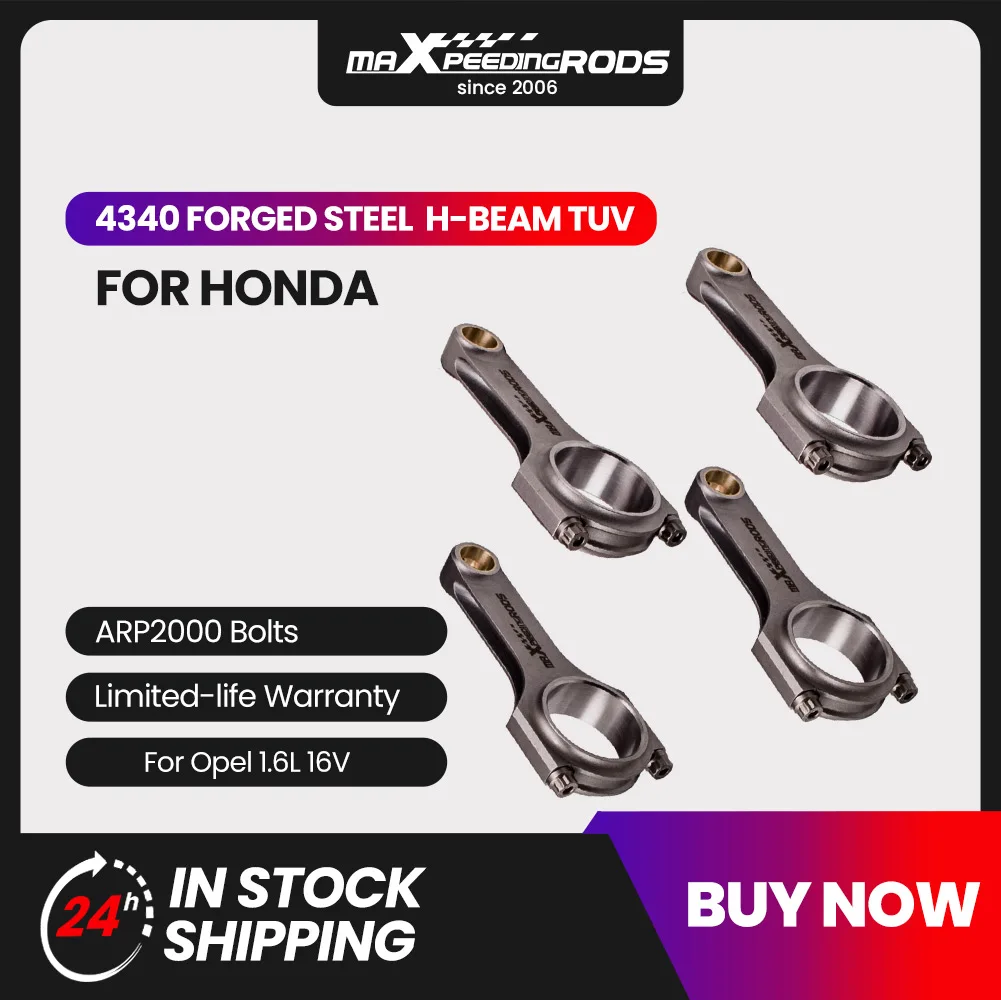 

4x Forged Connecting Rods for Honda Acura K24 K24A1 K24A2 K24A4 K24A8 2.4L 152mm Conrods Genuine 3/8" ARP 2000 bolts Forged 4340