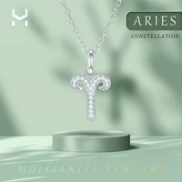 constellation aries 925 sterling silver moissanite pendant lab diamond necklace for women jewelry wholesale