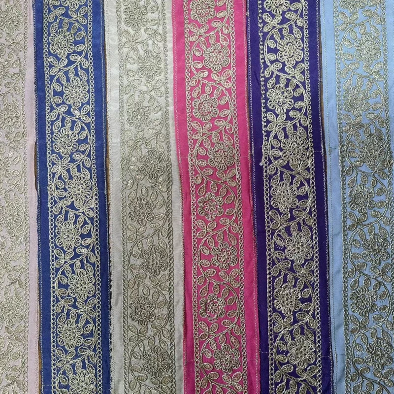 

1 ярд вышитая кружевная ткань, Золотая лента, «сделай сам», ремесла, одежда, швейные принадлежности, украшение