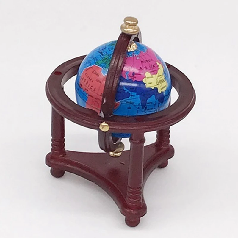 1/12 масштаб кукольный домик мир глобус с деревянной подставкой мини- для