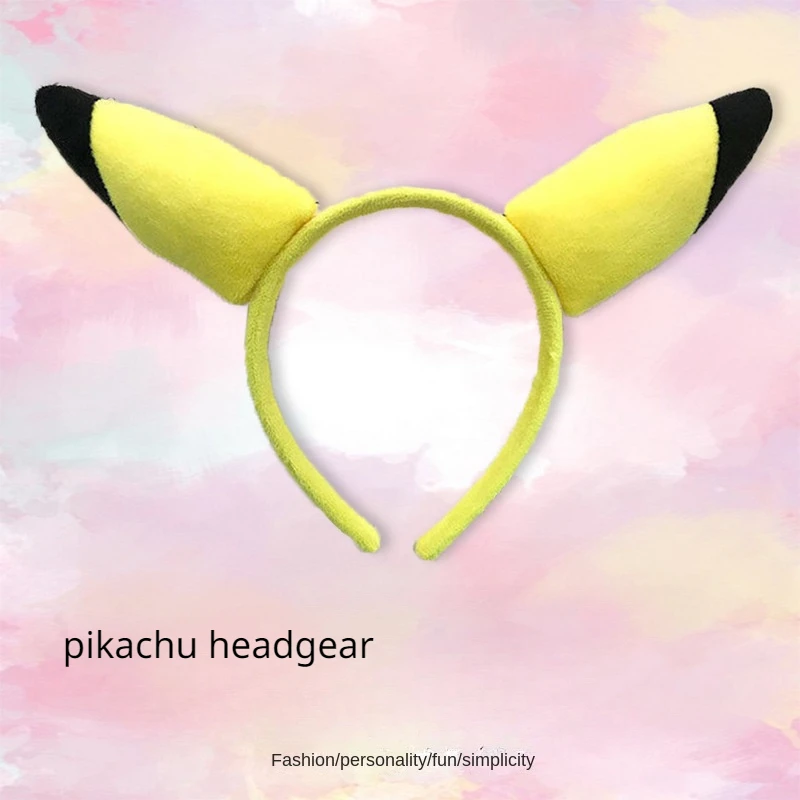 Повязка на голову Pikachu с милым японским мультяшным трехмерным аксессуаром для
