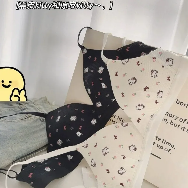 Hello Kitty японская девушка-студентка пуш-ап маленькая грудь без проволочных ободков