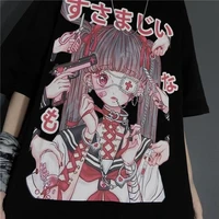 japanese anime gothic women t shirts harajuku punk grunge short sleeve t shirt summer fashion woman blouses 2022 streetwear tops