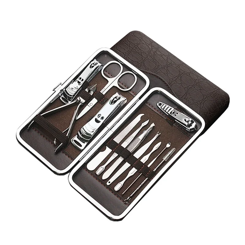 

12Pcs Manicure Set Nail Clippers Stainless Steel Manicure Kit Portable Travel Grooming Kit Facial,Cuticle and Nail Care