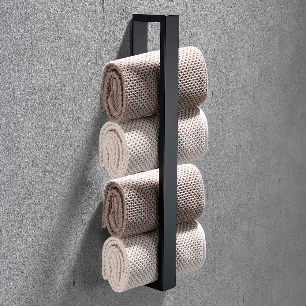 

40cm Bathroom Stainless Steel Towel Rack Washcloth Facecloth Holder Self-Adhesive Home Kitchen Supplies