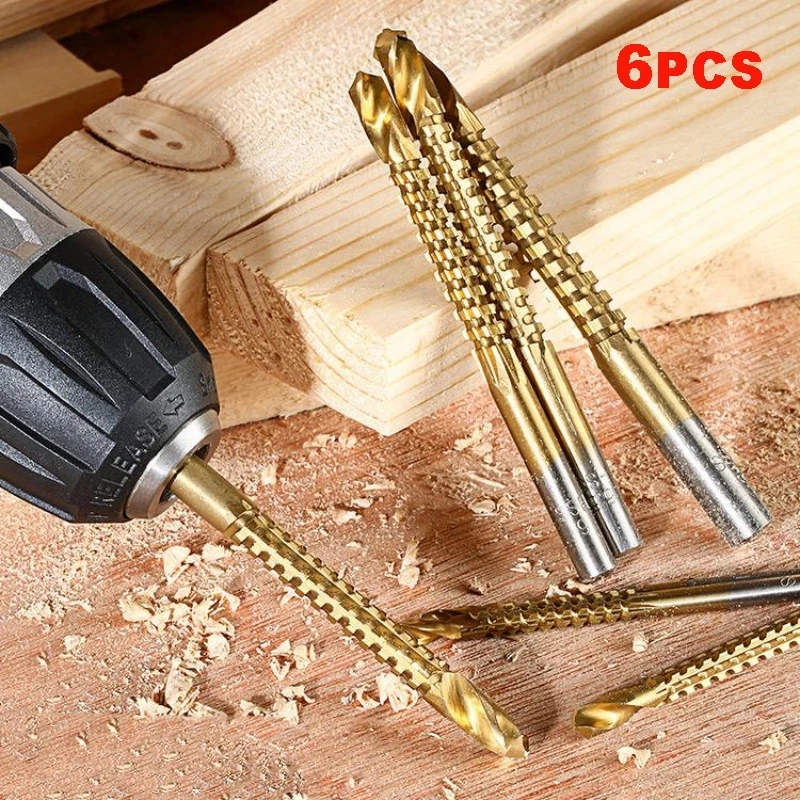 

3-8mm Titanium Coated HSS Grooving Saw Drill Bits Spiral Metric Composite Tap Drill Bit Wood Drill For Cutting Drilling Slotting