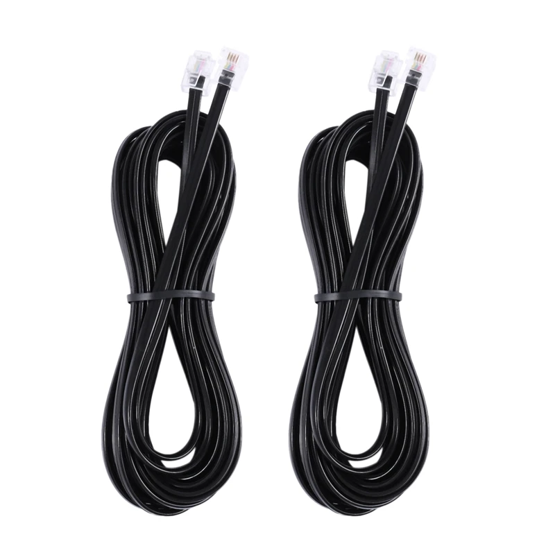2X RJ11 6P4C Telephone Cable Cord ADSL Modem 5 Meters