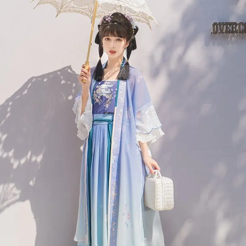

2023 Sanrio Cinnamoroll для улучшения системы ханьфу песни, плиссированная юбка Beizi, приятная для кожи, удобная, дышащая, элегантная девушка
