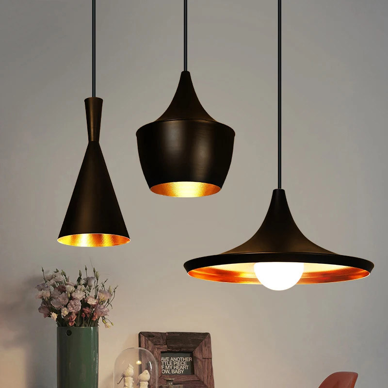 

Single Three-head Nordic Musical Instrument Retro Art Cafe Bar Small Hanging Lights Modern Simple Creative Pendant Lamp