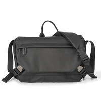 multifunctional mens shoulder bag crossbody large capacity casual lightweight waterproof oxford cloth horizontal bag black 145