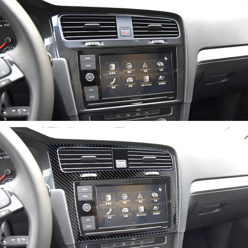 Декоративная наклейка на панель навигации из углеродного волокна для Volkswagen 2014-2019