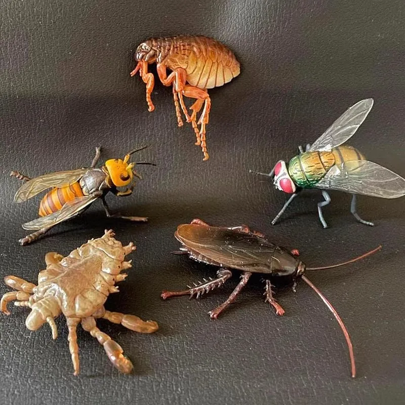 Фото Оригинальная аниме-фигурка Gashapon: миниатюрная модель насекомого (муха, таракан) для выставки, коллекционная фигурка, игрушка в капсуле, подарок №3