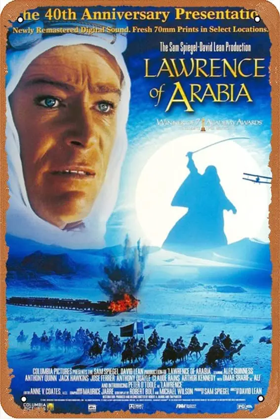 Lwrence of rb 1963 8x12 Move Плакат Vntge Tn Metl Logo Decorton rt Wll Home Courtyrd Br el Cfe Resturnt Coun