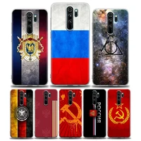 clear phone case for redmi 10c note 7 8 8t 9 9s 10 10s 11 11s 11t pro 5g 4g plus tpu case cover the arms of the russian flag