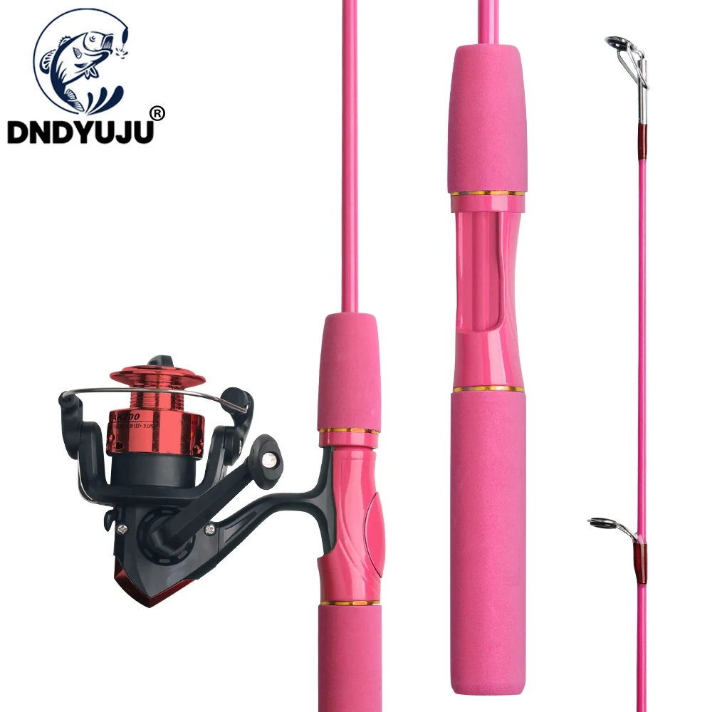 DNDYUJU Children Fishing Lure Rod 1.5M Beginner Fishing Pole Cute Rod Include Spinning Reel Pink Green Available Children's Gift