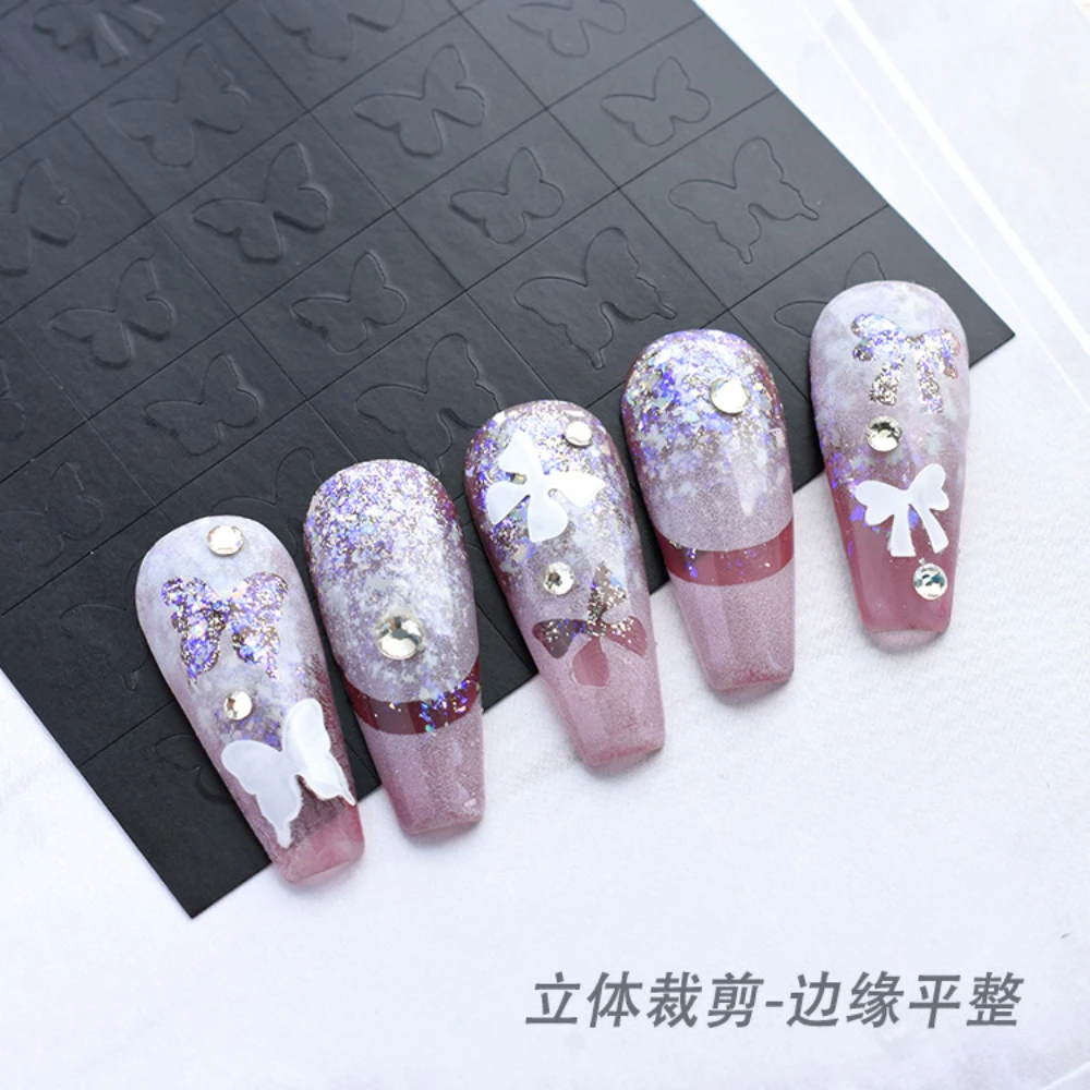 

1pcs French Nail Hollow Spray Stickers Butterfly Heart Painting Nail Decals Wrap Manicure Tips Nail Sliders DIY Nail Art Design