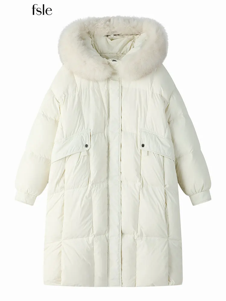 

Пуховик зимний с воротником из лисьего меха, 156 г