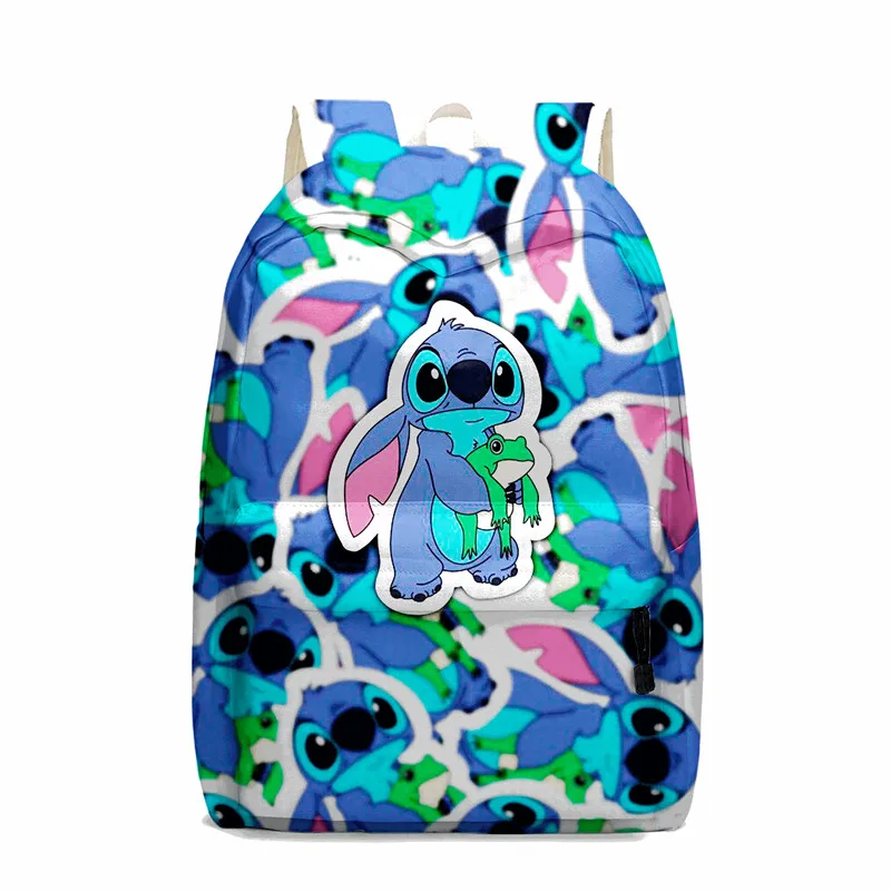 Genuine Lilo and Stitch Backpacks Disney Stitch Cute Gradient Print School Bag for Women Children's Casual Backpack Rucksack