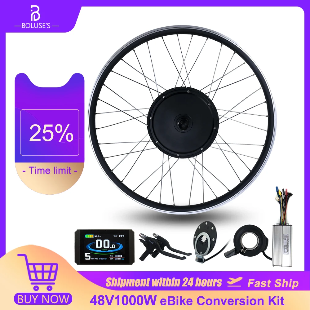 

48V1000W eBike Conversion Kit Front Rear Wheel Hub Motor 20 24 26 27.5 28 29Inch700C Electric Bike Kit