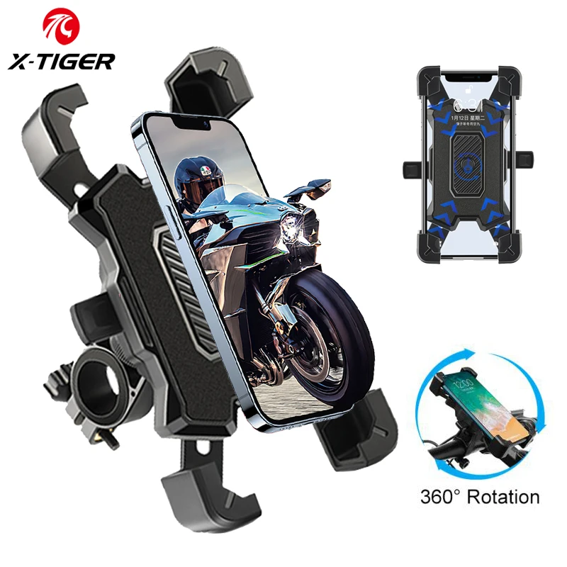 

X-TIGER Bicycle Phone Universal Bike Motorcycle Handlebar Phone MTB Cycling Holder for 4.7-6.8 Inch Cell Phone Bike Holder