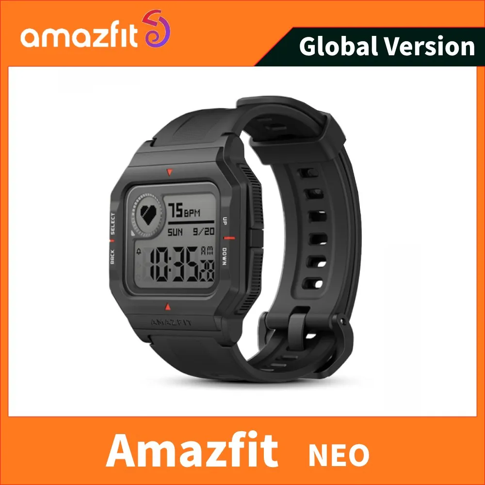 

Смарт-часы Amazfit Neo цифровые, Bluetooth 5,0, 3 АТМ, 160 мАч
