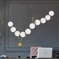 postmodern creative staircase long chandelier italian designer light luxury clothing store bar glass ball necklace chandelier